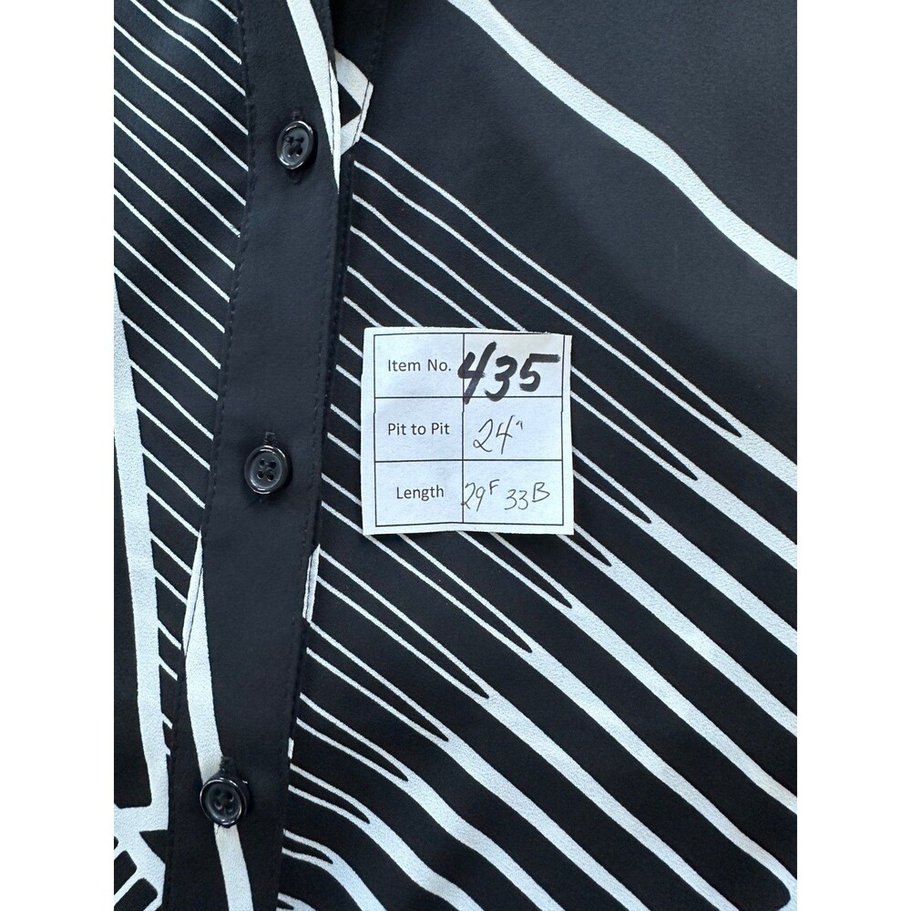 Chico's Black & White Abstract Geometric Tunic Blouse Chico’s 2 (Large / US 12) - Picture 8 of 8